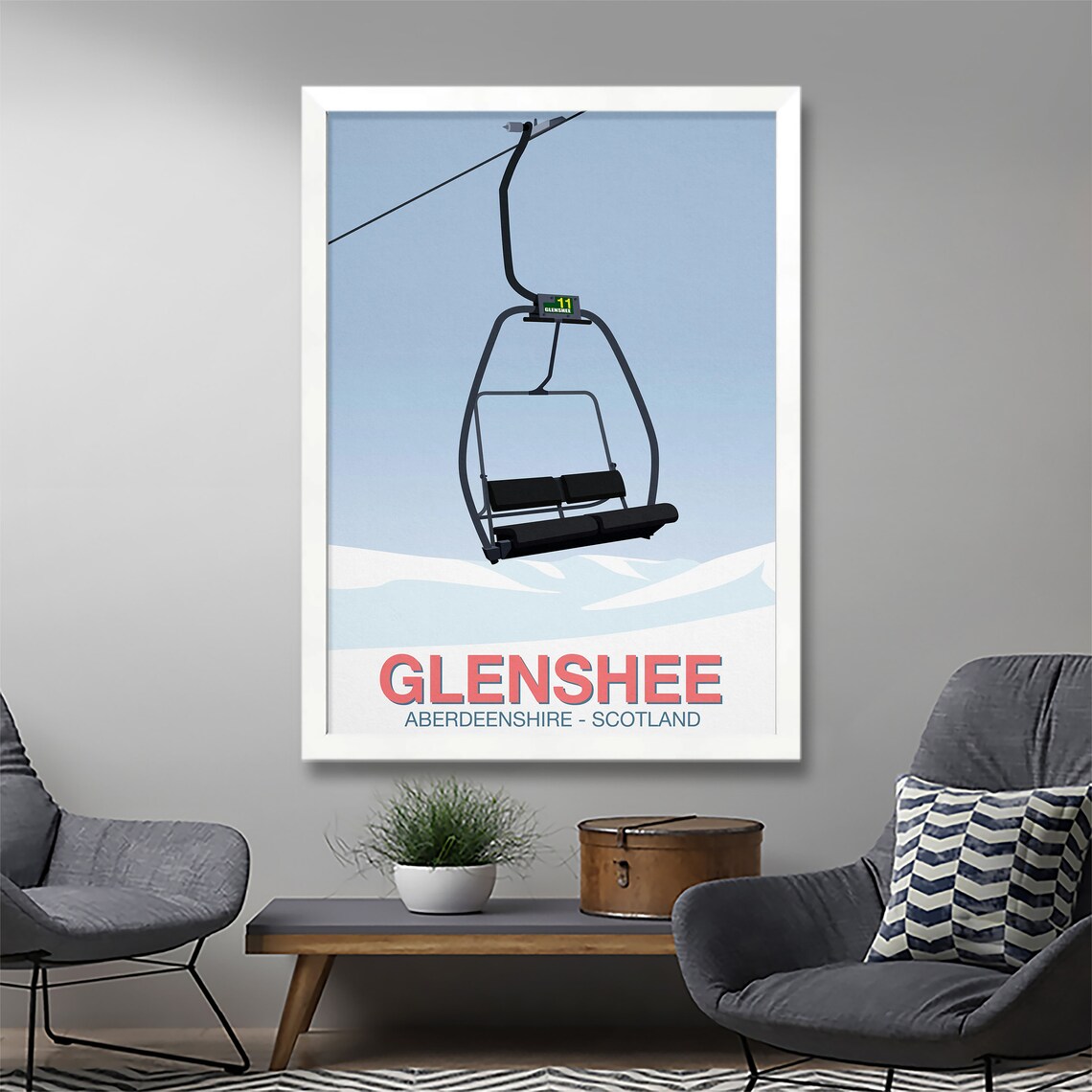 Glenshee Ski Resort Travel Poster, Ski Resort Art Print - Image 2