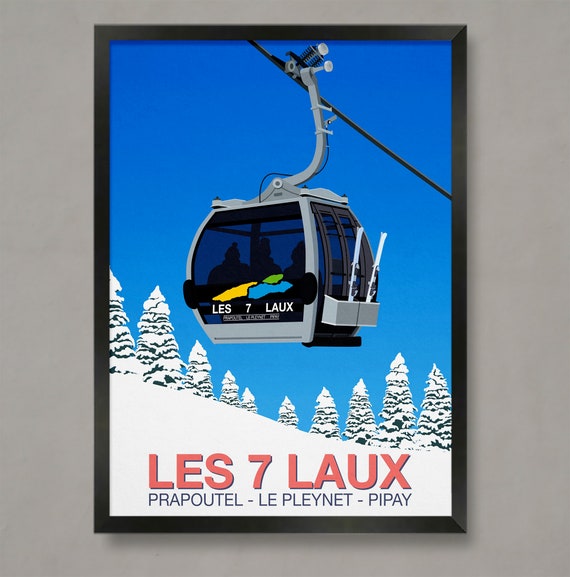 Les 7 Laux Poster Ski Resort Poster Ski Print Snowboard Poster Ski Gifts Ski Poster