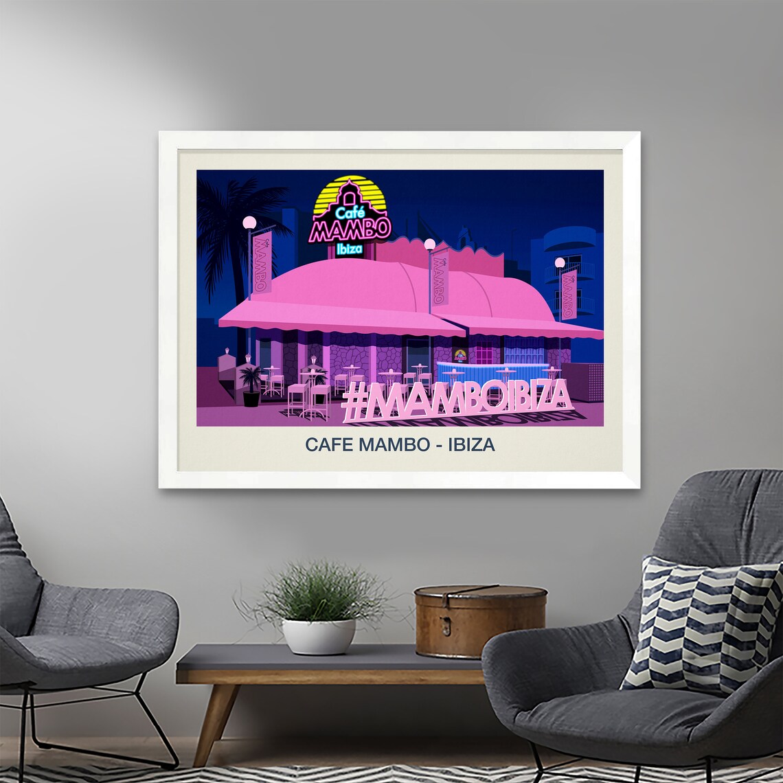 Cafe Mambo Ibiza Travel Poster, Nightclub Print - Image 3