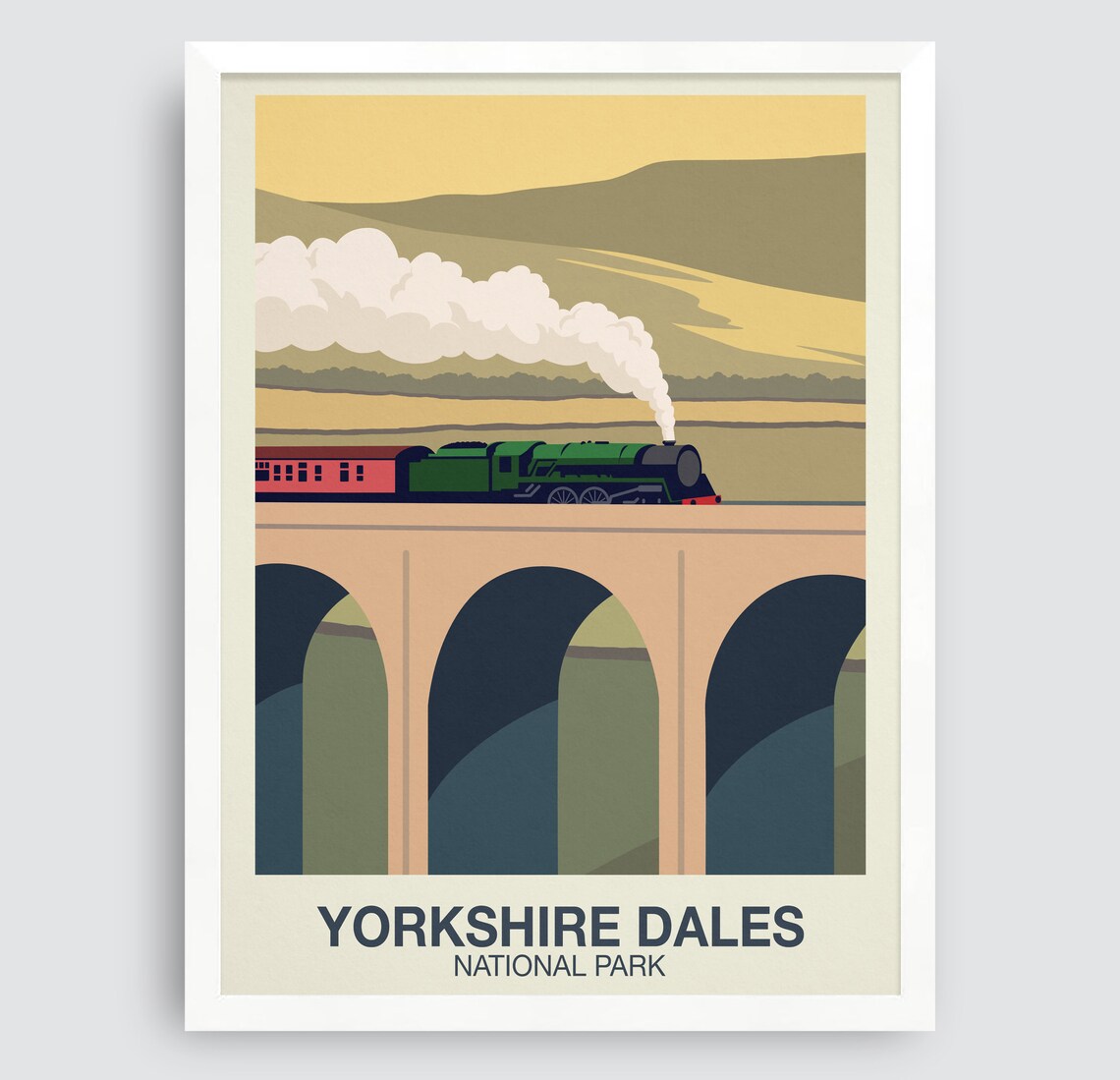 Yorkshire Dales National Park Travel Poster, Ribblehead Viaduct - Image 3