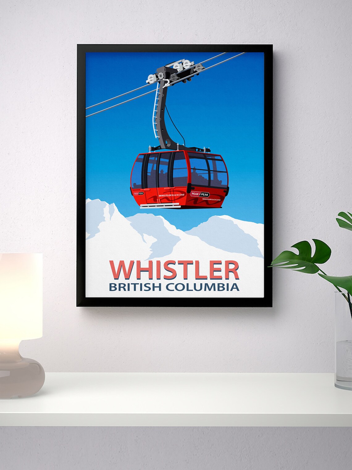 Whistler Ski Resort Travel Poster, Ski Print - Image 4