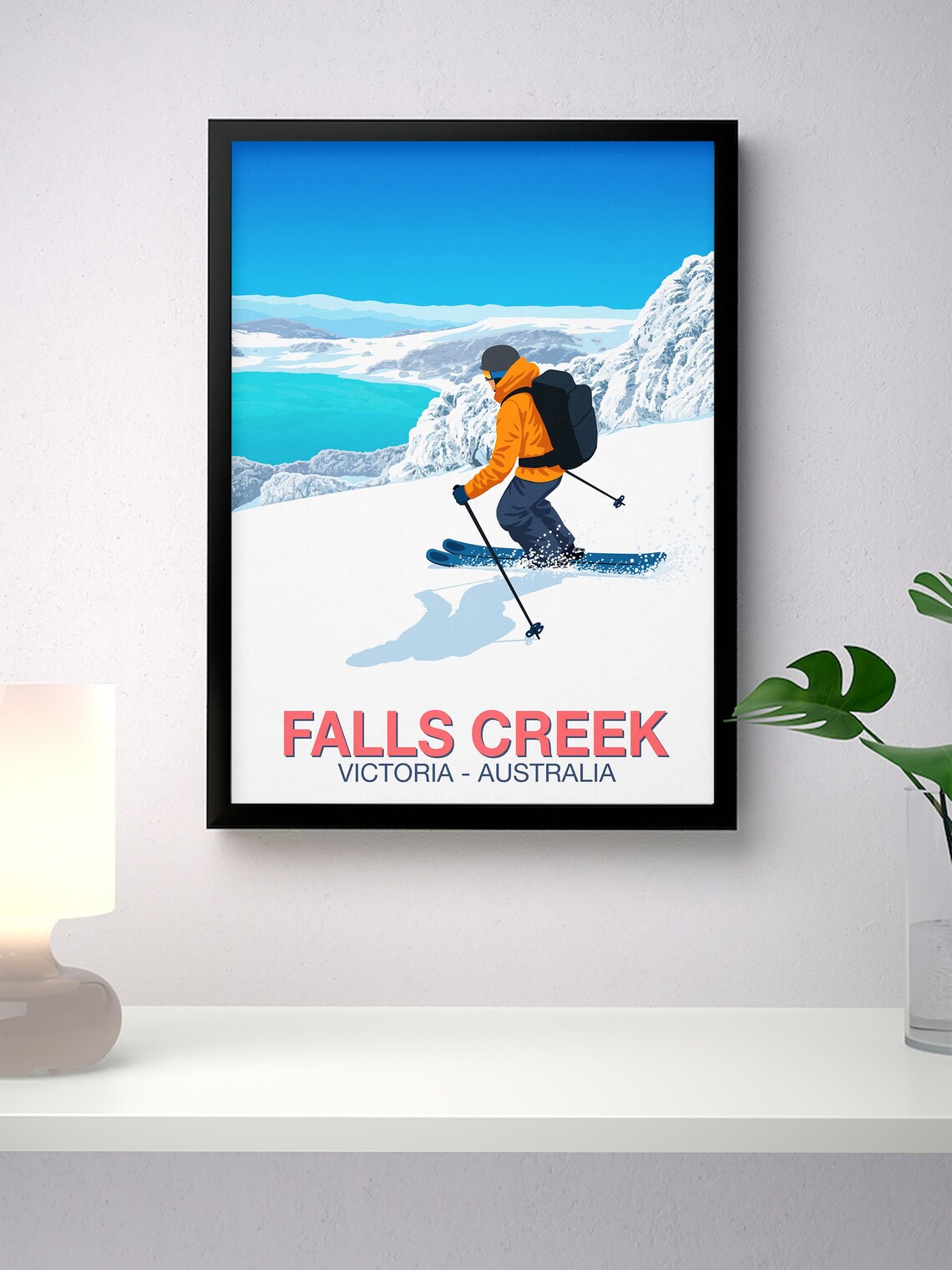 Falls Creek Skier Poster, Ski Resort Travel Poster - Image 2