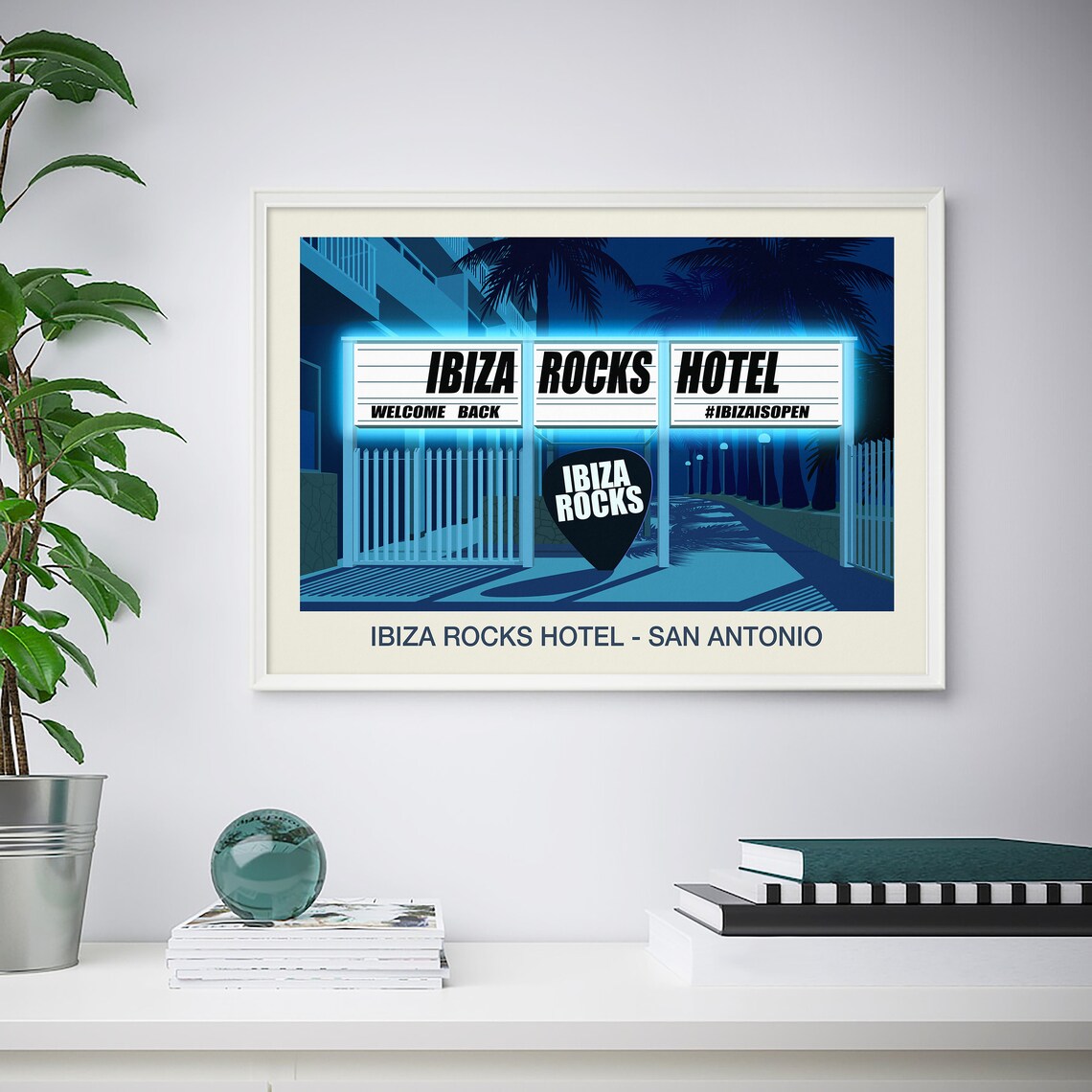 Ibiza Rocks Hotel Poster with Neon Marquee Entrance San Antonio Ibiza - Image 4