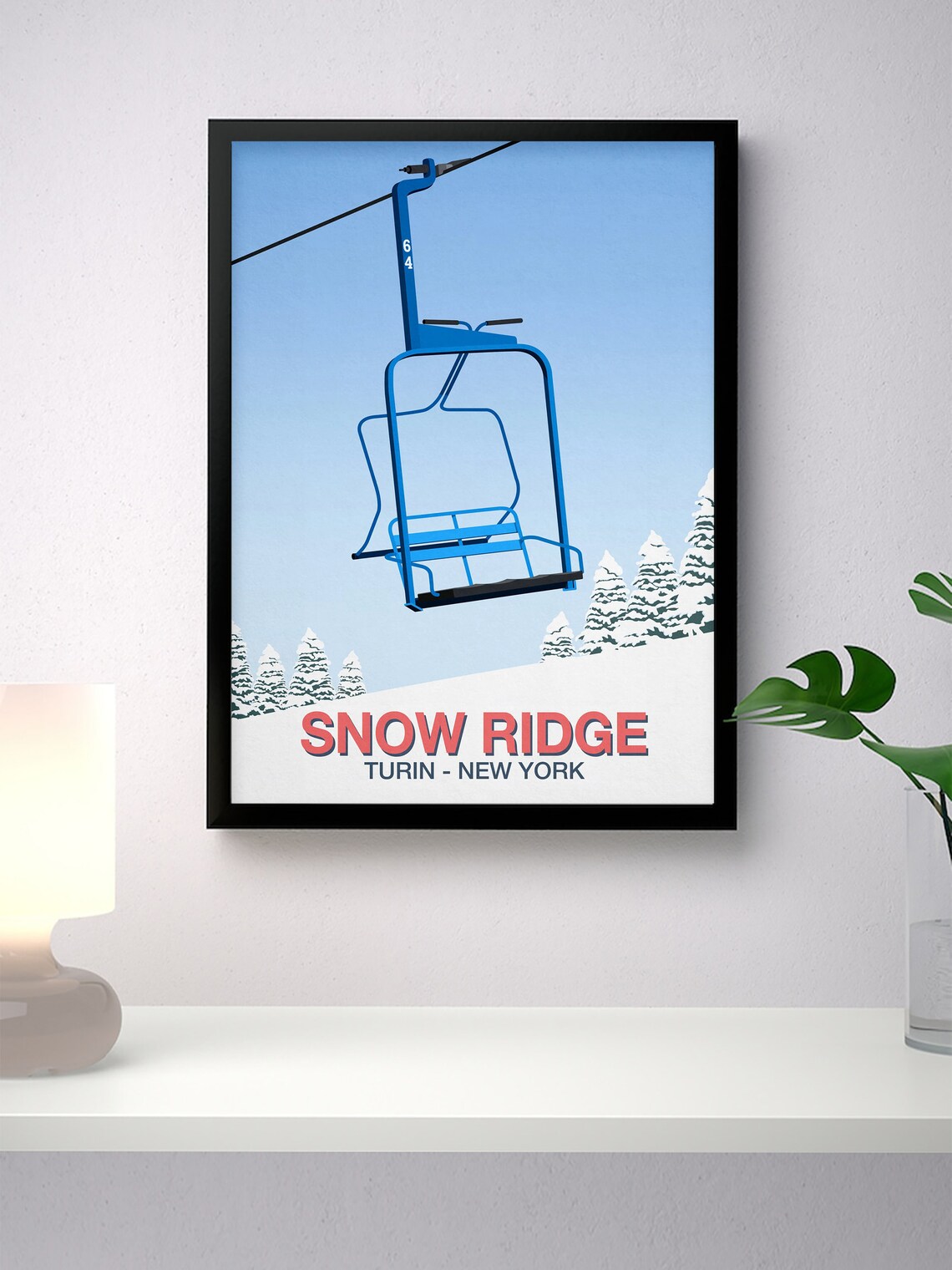 Snow Ridge Ski Resort Travel Poster - Image 2
