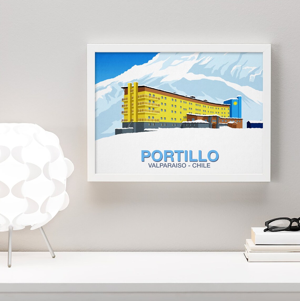 Portillo Chile Hotel Andes Mountains Retro Ski Travel Art Poster - Image 4