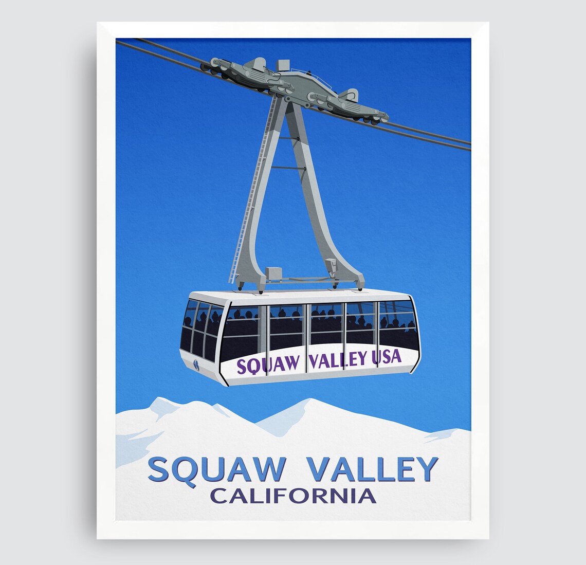 Squaw Valley Ski Resort Cable Car Poster Print - Image 3