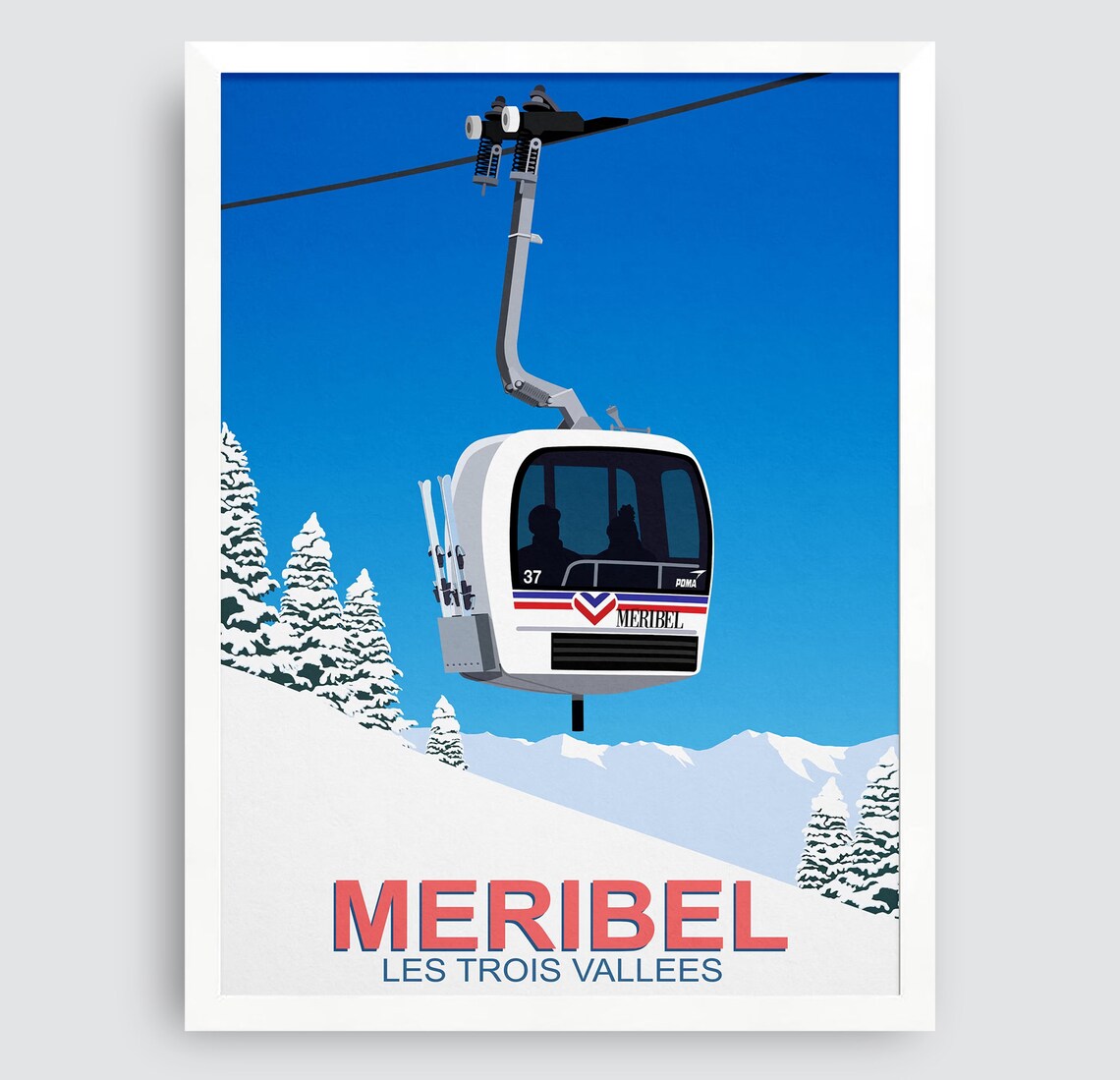 Meribel Ski Resort Travel Poster, Ski Gifts - Image 3