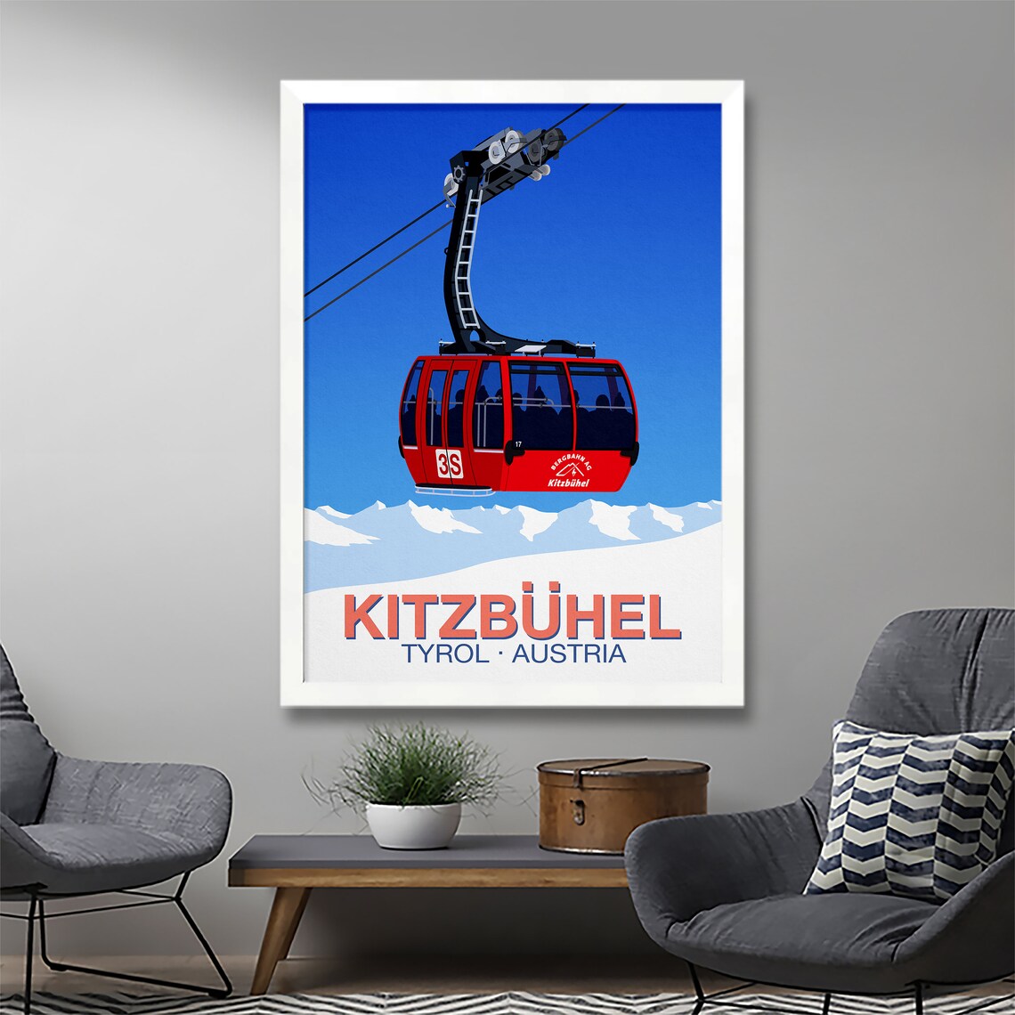 Kitzbuhel Ski Resort Travel Poster, Ski Resort Art Print - Image 2