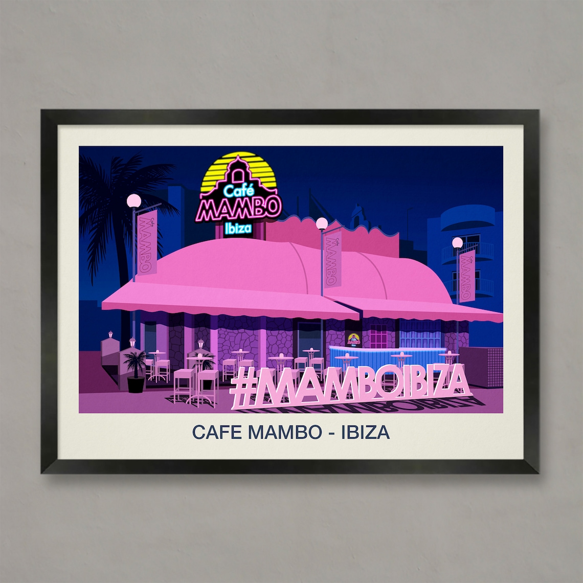 Cafe Mambo Ibiza Travel Poster, Nightclub Print