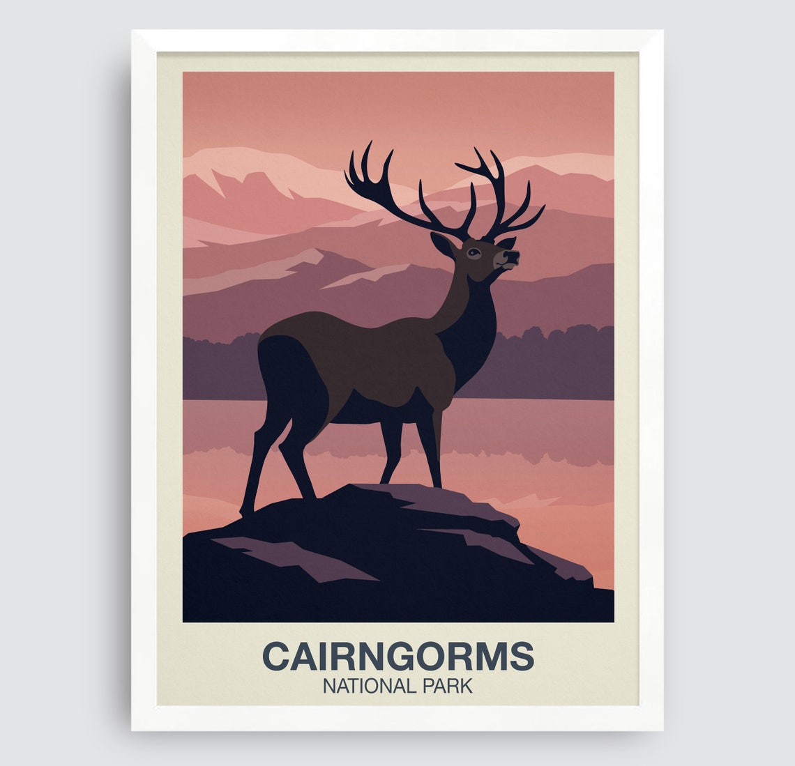Cairngorms National Park Red Deer Stag Sunset Wildlife Wall Art - Image 4