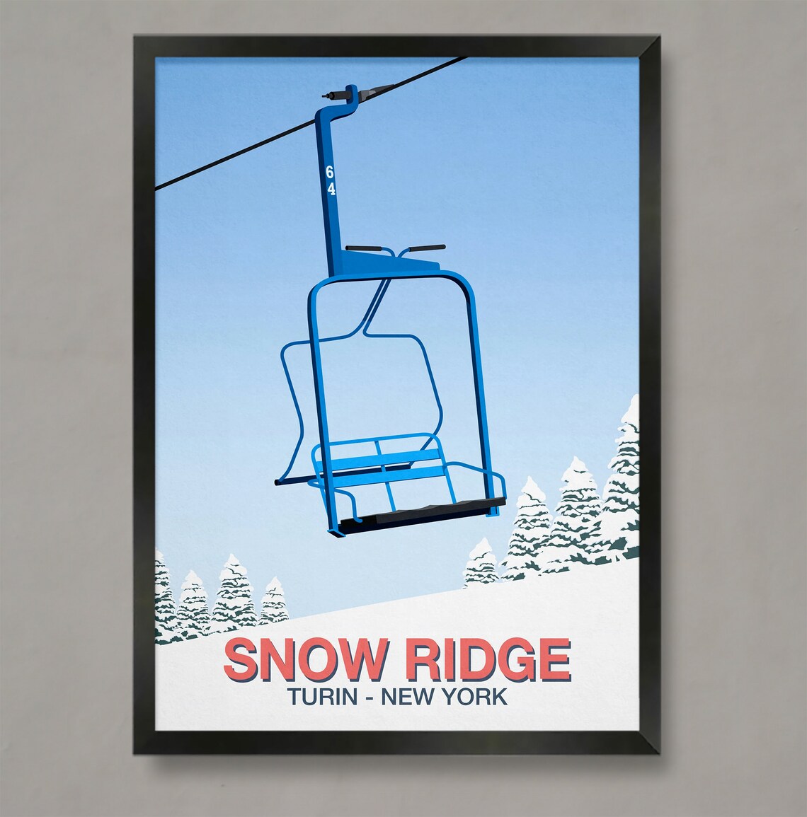 Snow Ridge Ski Resort Travel Poster