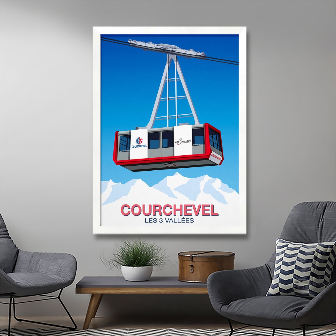 Courchevel Ski Resort Travel Poster, Ski Gift - Image 2