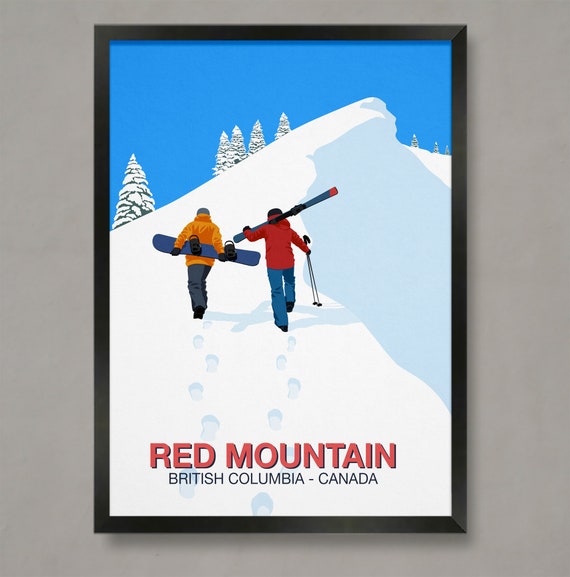 Red Mountain Ski Resort Poster Ski Resort Poster Ski Print Snowboard Poster Ski Gifts Ski Poster