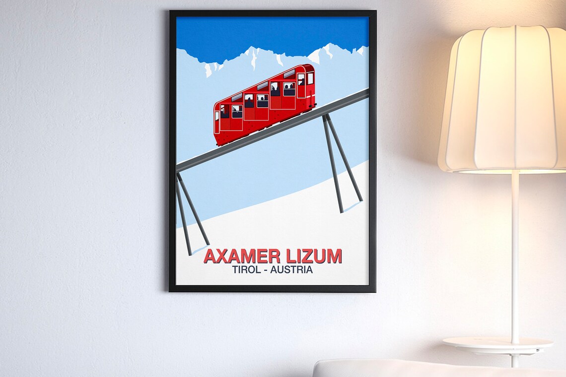 Axamer Lizum Ski Resort Travel Poster Art Print - Image 3