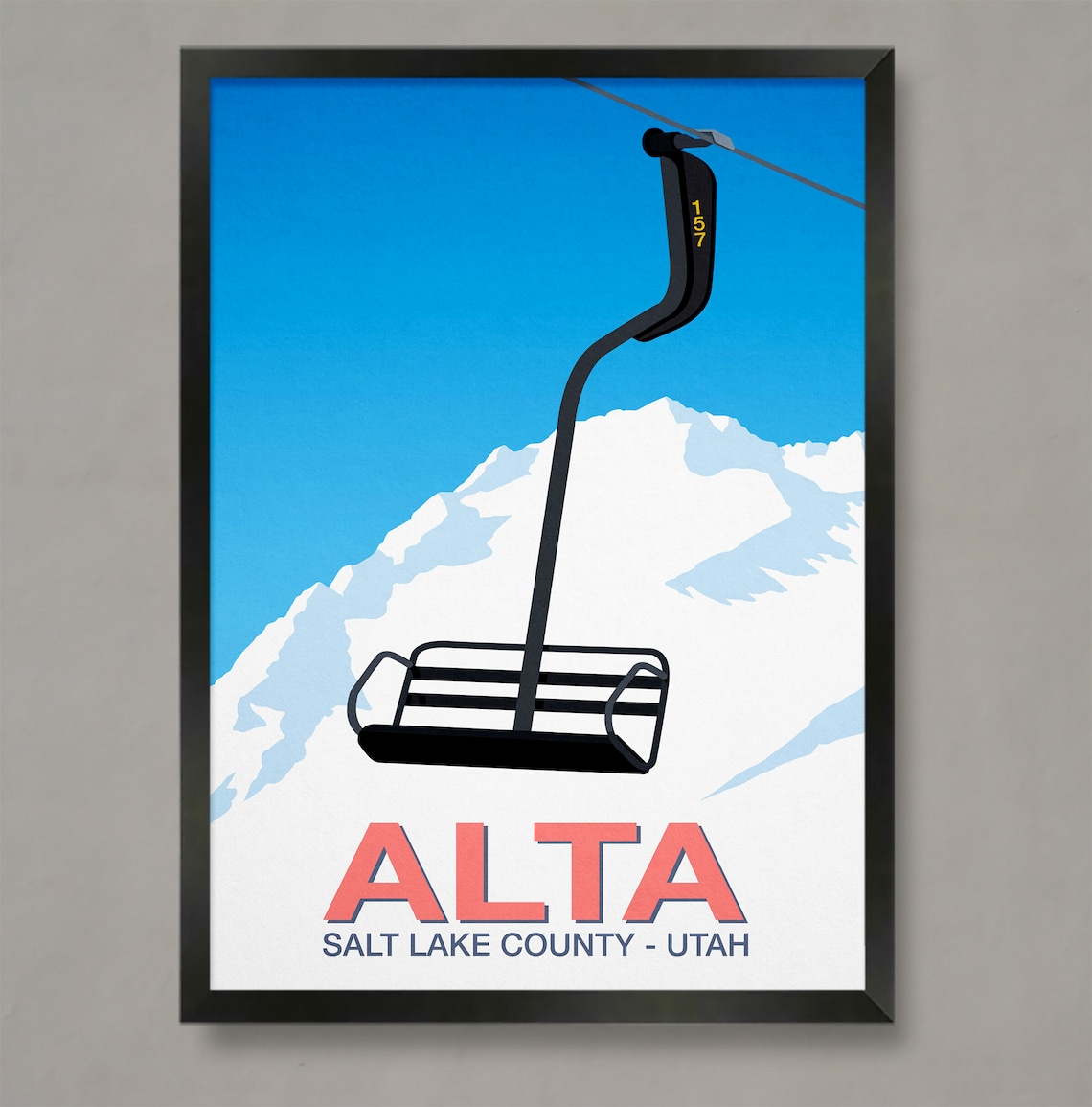 Alta Ski Resort Poster, Ski Resort Travel Poster