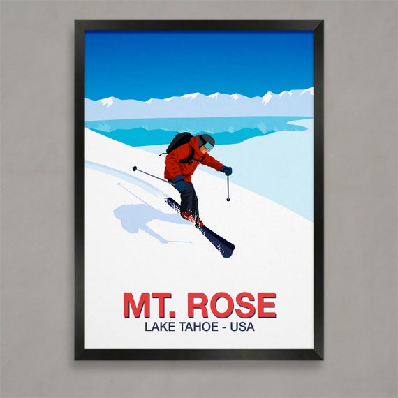 Mt Rose Ski Resort Poster Ski Resort Poster Ski Print Snowboard Poster Ski Gifts Ski Poster