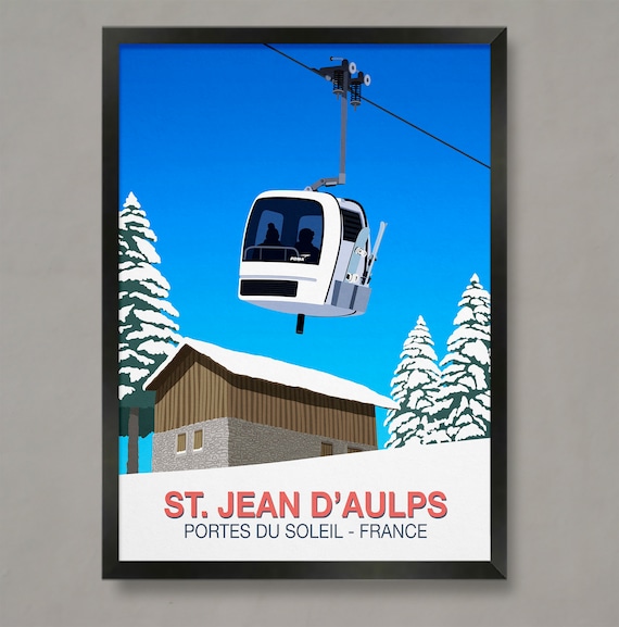 Saint Jean Daulps Ski Resort Travel Poster