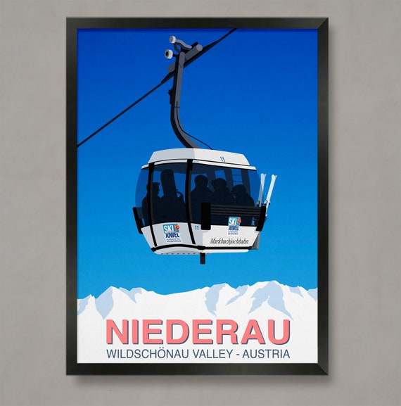 Niederau Ski Resort Poster Ski Resort Poster Ski Print Snowboard Poster Ski Gifts Ski Poster