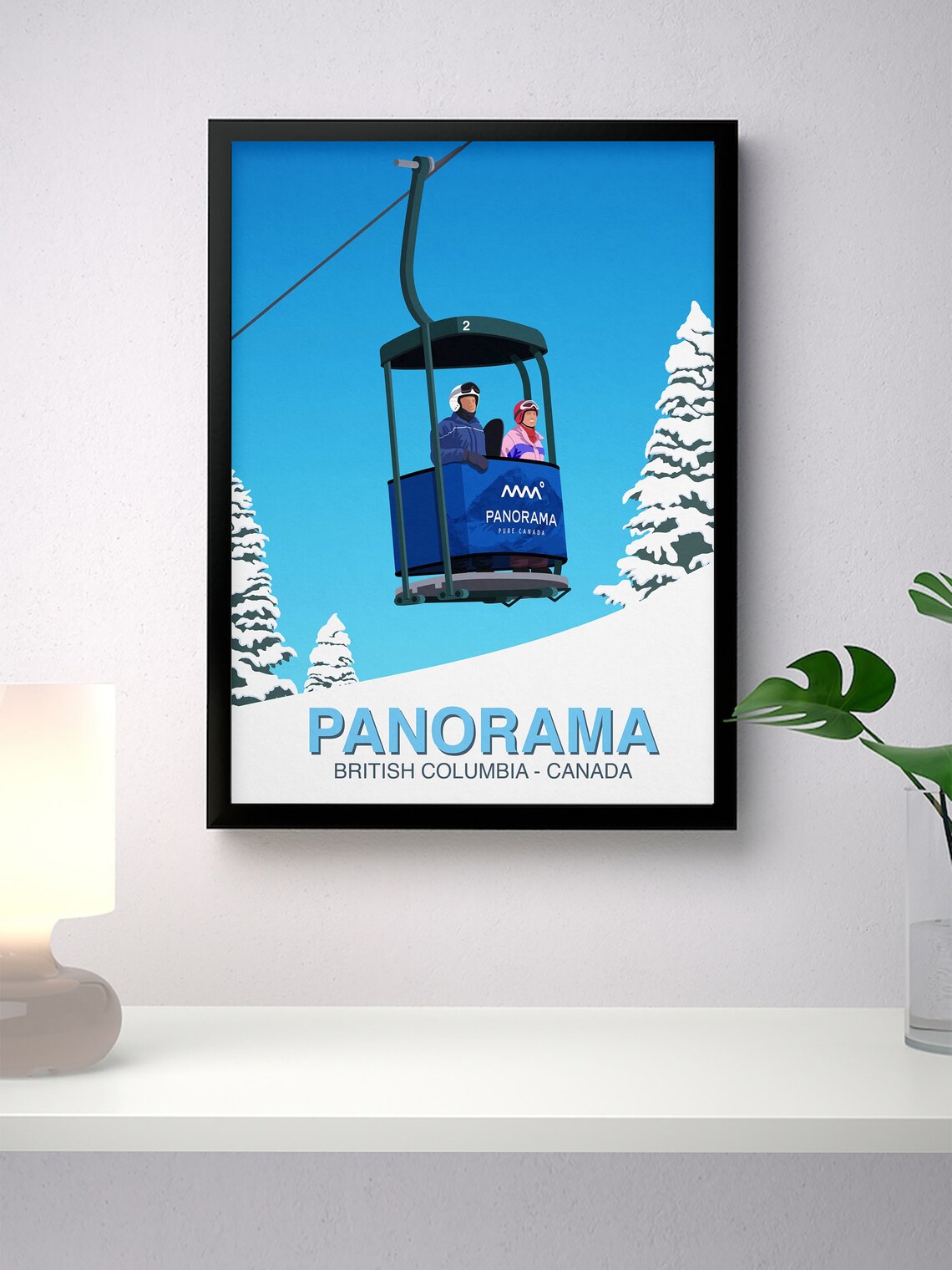 Panorama Ski Resort Travel Poster, Ski Resort Art Print - Image 4