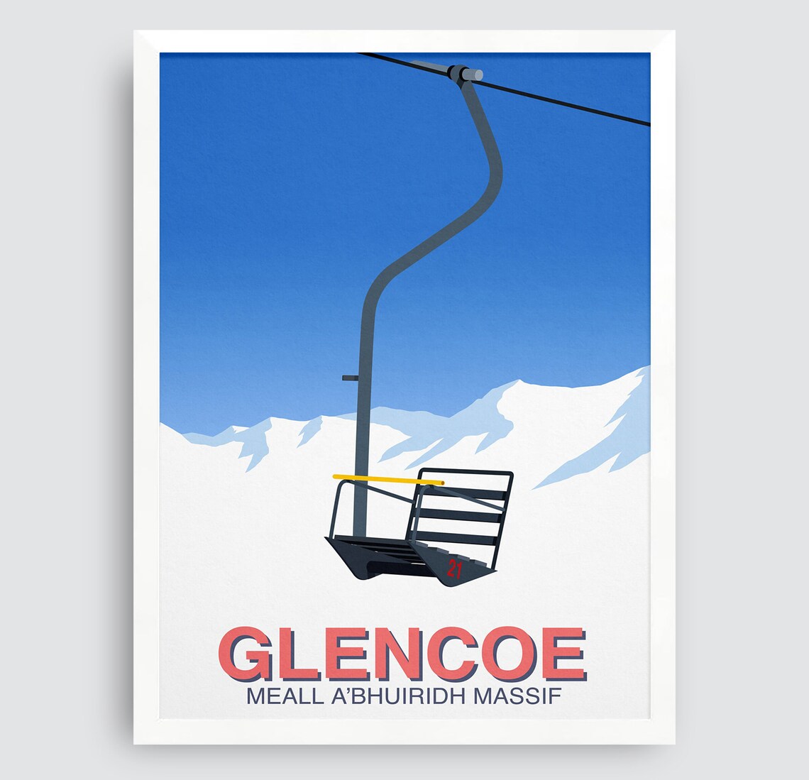 Glencoe Ski Resort Travel Poster, Ski Print - Image 3