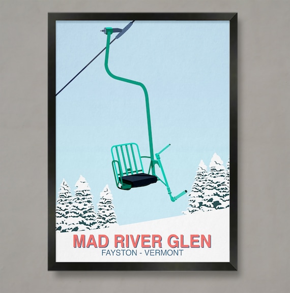 Mad River Glen Ski Resort Travel Poster Art Print