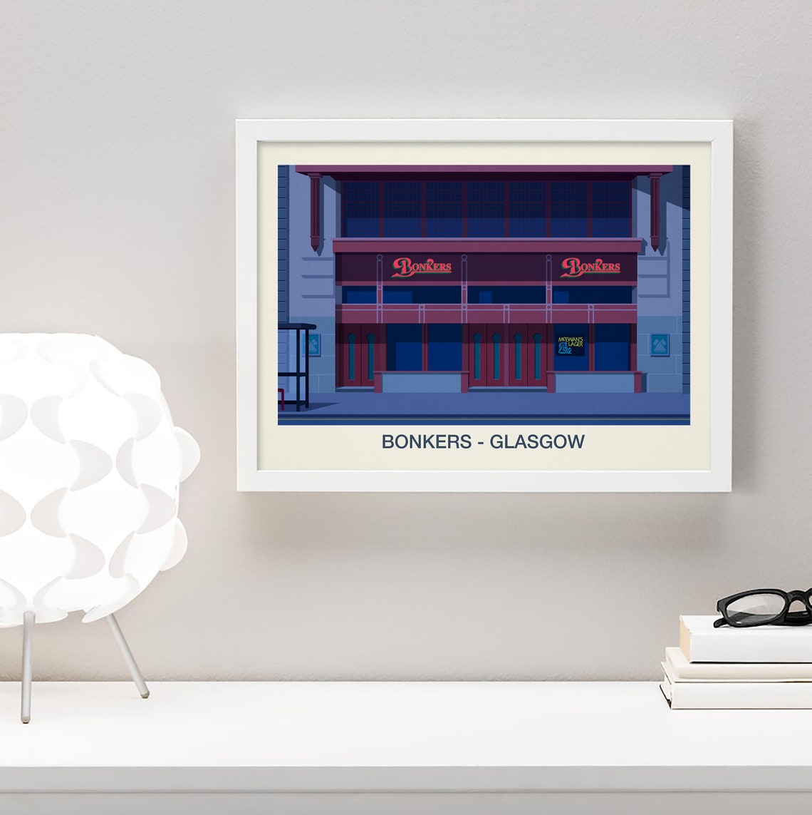 Bonkers Glasgow Nightclub Retro Neon Sign Music Venue Wall Art - Image 4