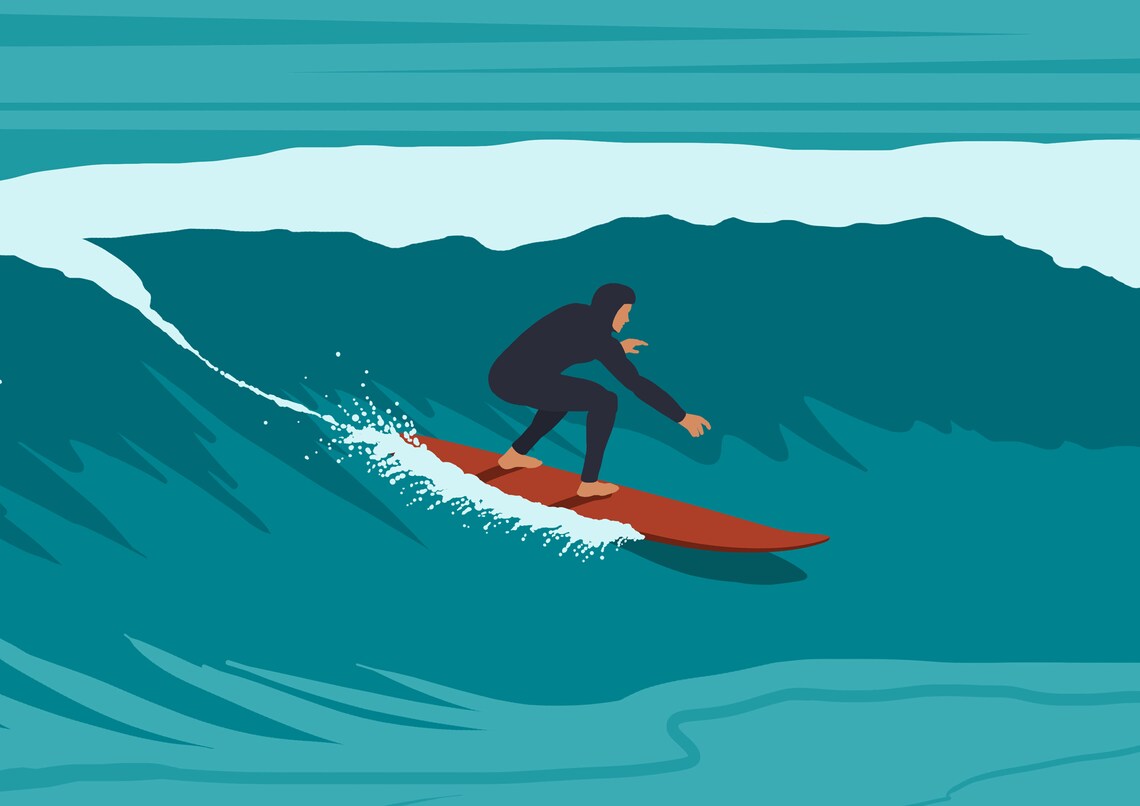 Cornwall Vintage Surf Poster, Surfing Travel Poster - Image 2