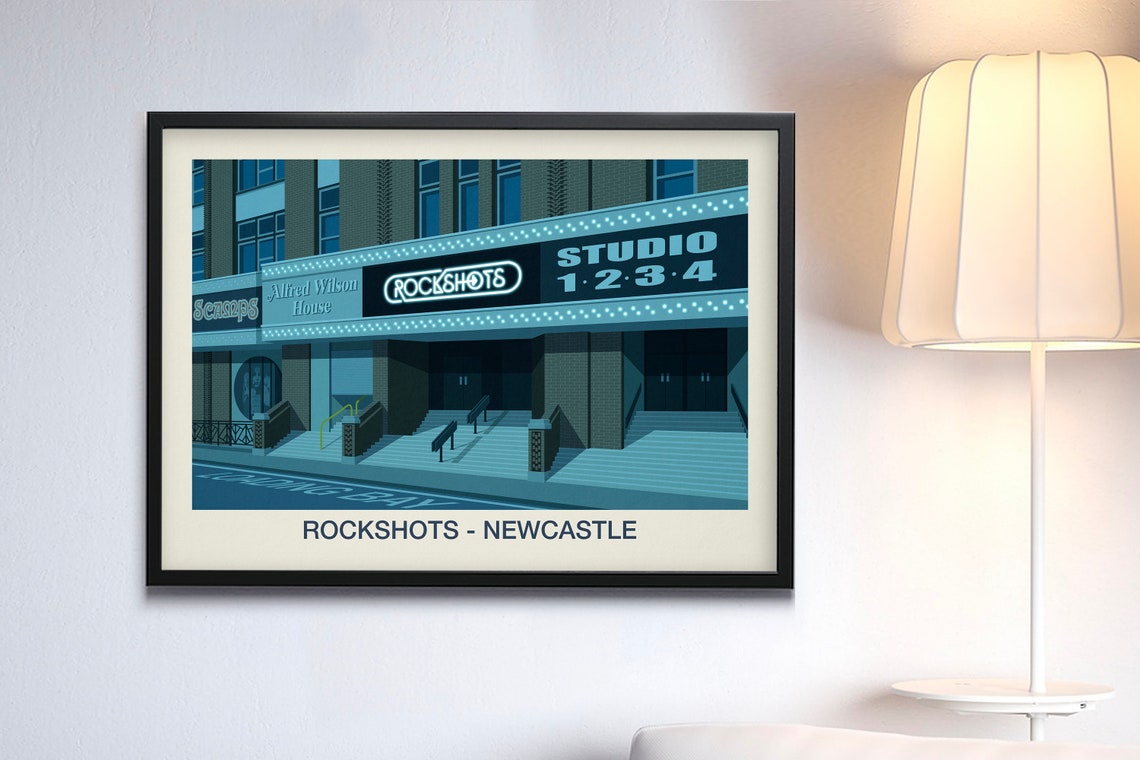 Rockshots Newcastle Nightclub Neon Sign Studio Venue Wall Art - Image 3
