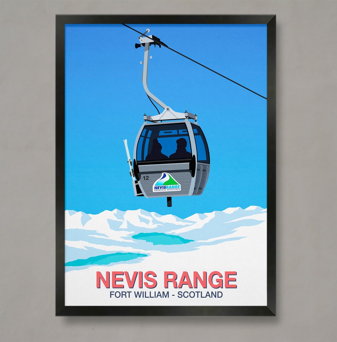Nevis Range Ski Resort Travel Poster Art Print