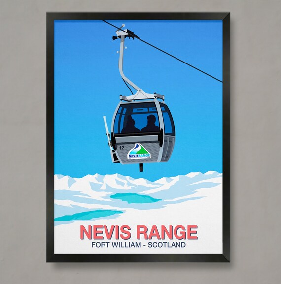 Nevis Range Ski Resort Travel Poster Art Print