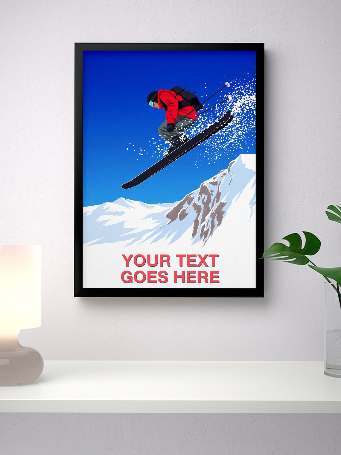 Personalised Ski Gift Skier Art Poster - Image 4