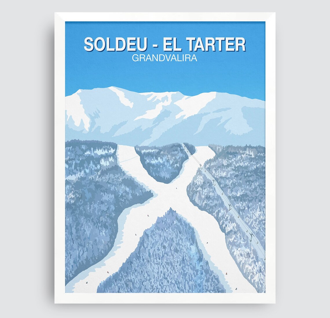 Soldeu El Tarter Grandvalira Ski Resort Pistes Aerial Poster - Image 3