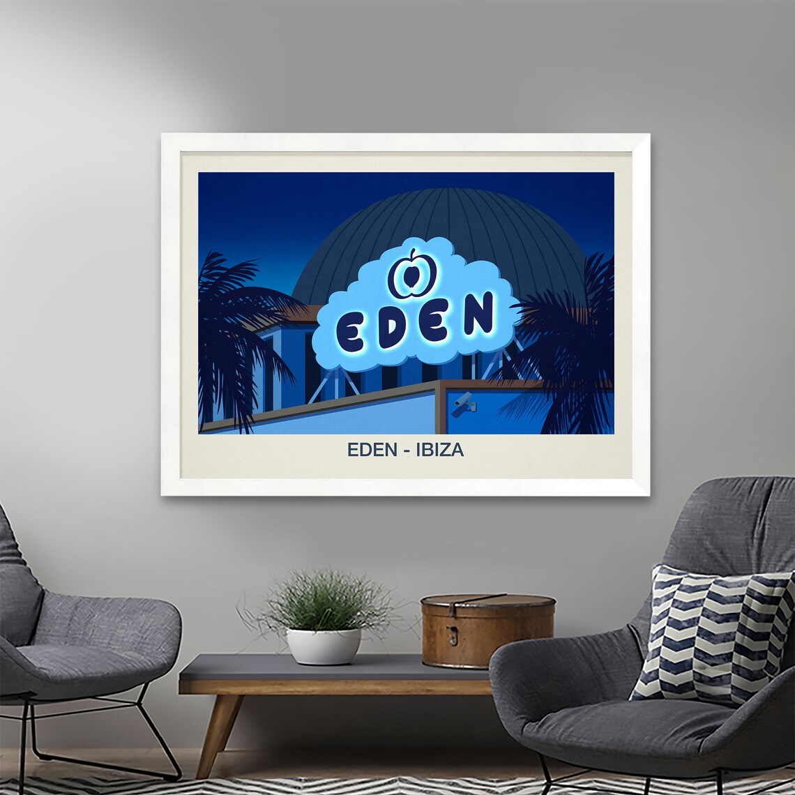Eden Nightclub Ibiza Neon Cloud Sign Venue Travel Art Poster - Image 2
