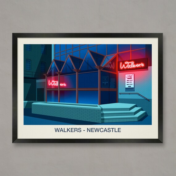 Walkers Newcastle Retro Nightclub Neon Sign Diner Venue Wall Art