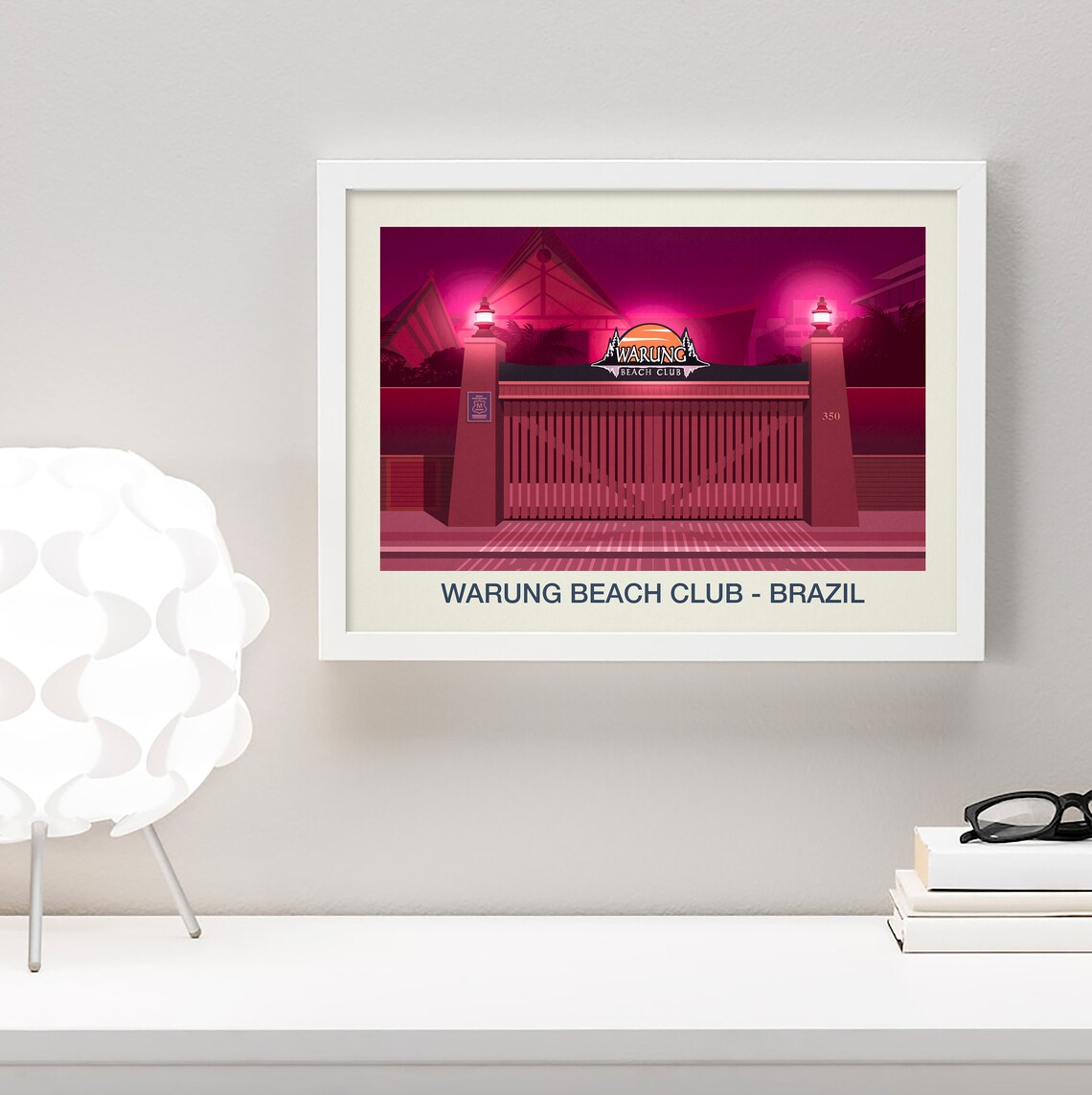 Warung Beach Club Brazil Neon Electronic Music Nightclub Wall Art - Image 4