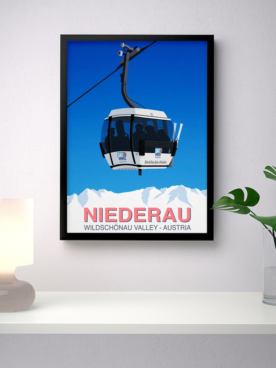 Niederau Austria Markbachjochbahn Gondola Ski Resort Travel Poster - Image 4