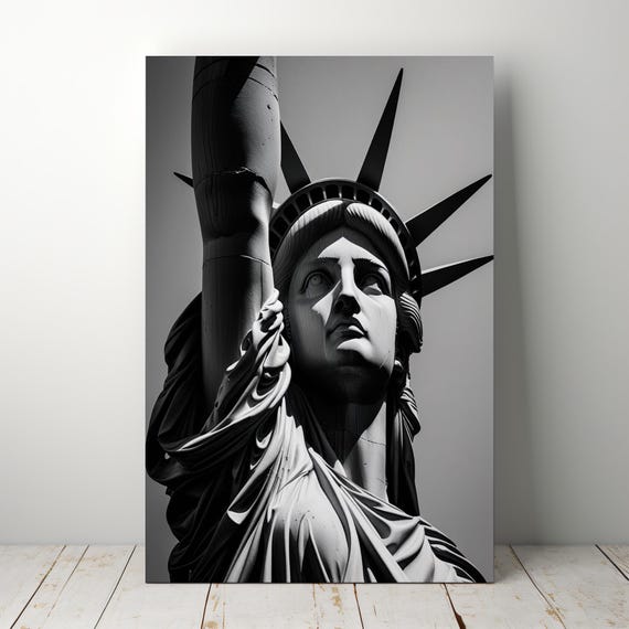 Statue Of Liberty Print Black And White Realist Art 600 Dpi Pdf