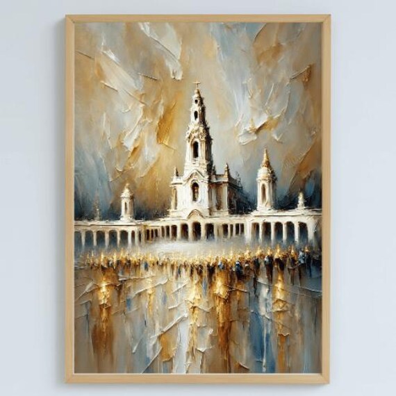 Ftima Portugal Wall Art Print Realism European Cityscape Poster Highresolution