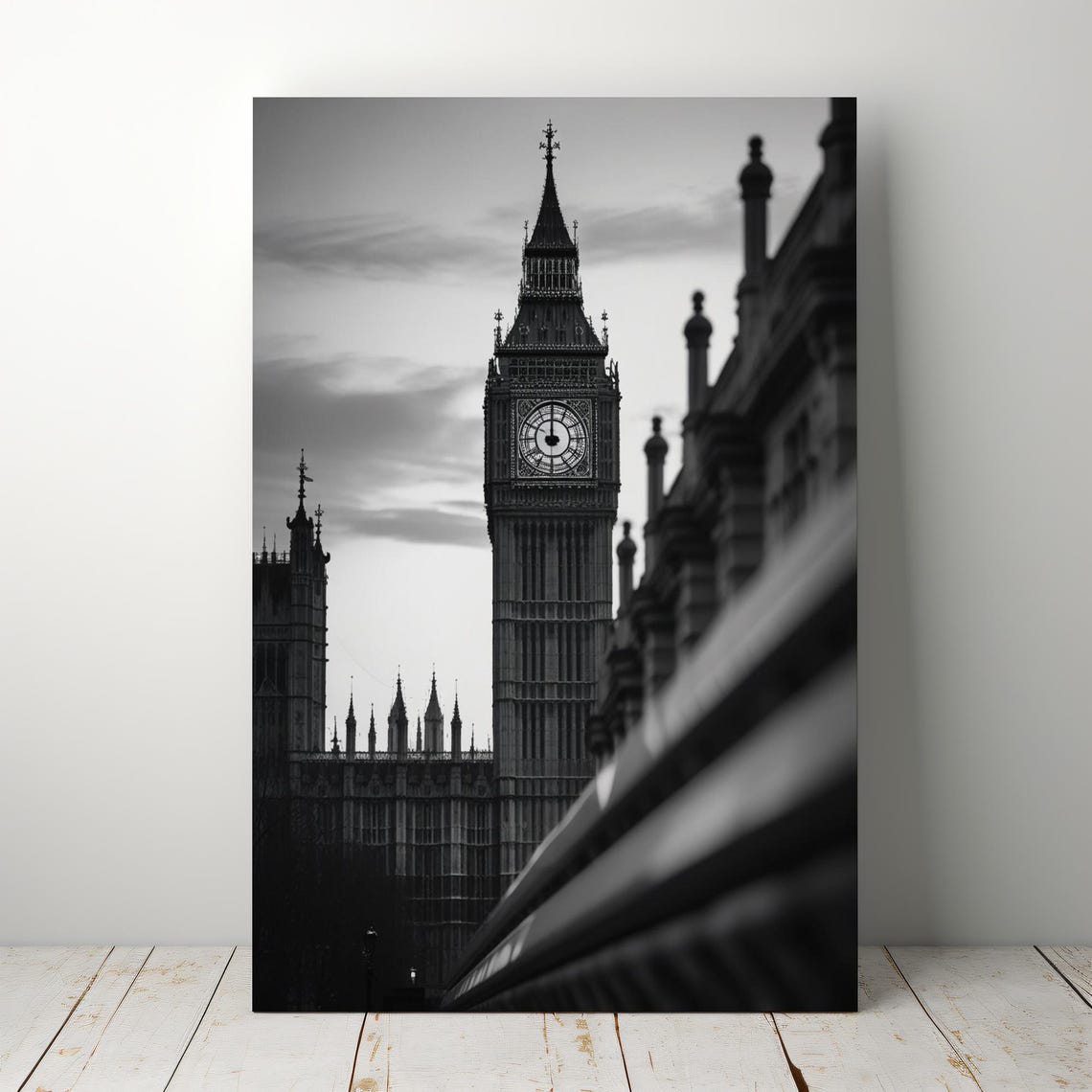 Big Ben London Black and White Architecture Photography Print