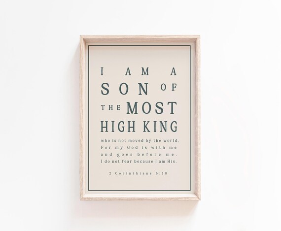 Son of the Most High King Vintage Green Typography Scripture Poster
