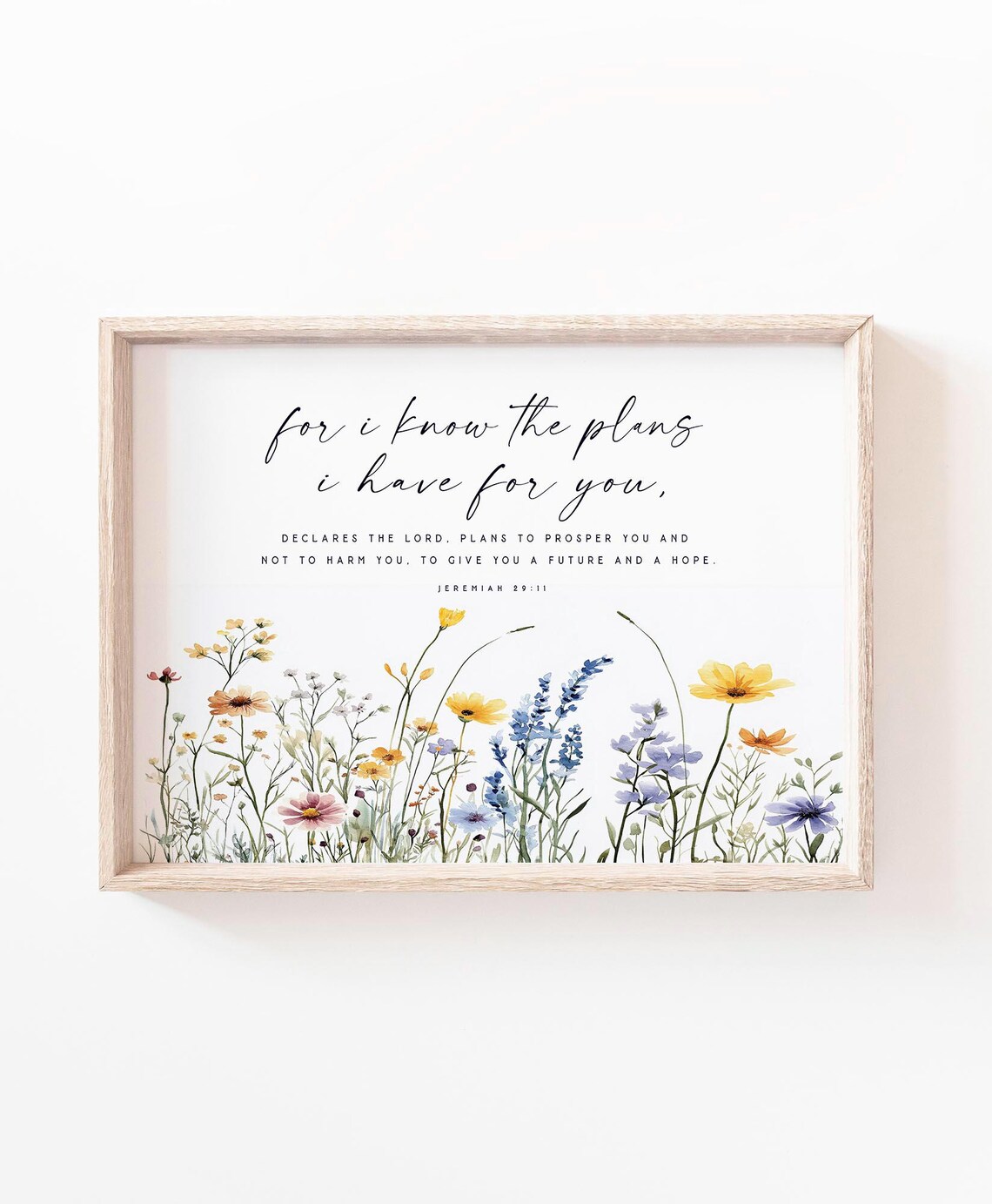 For I Know the Plans Jeremiah 29:11 Wildflower Meadow Poster - Image 2