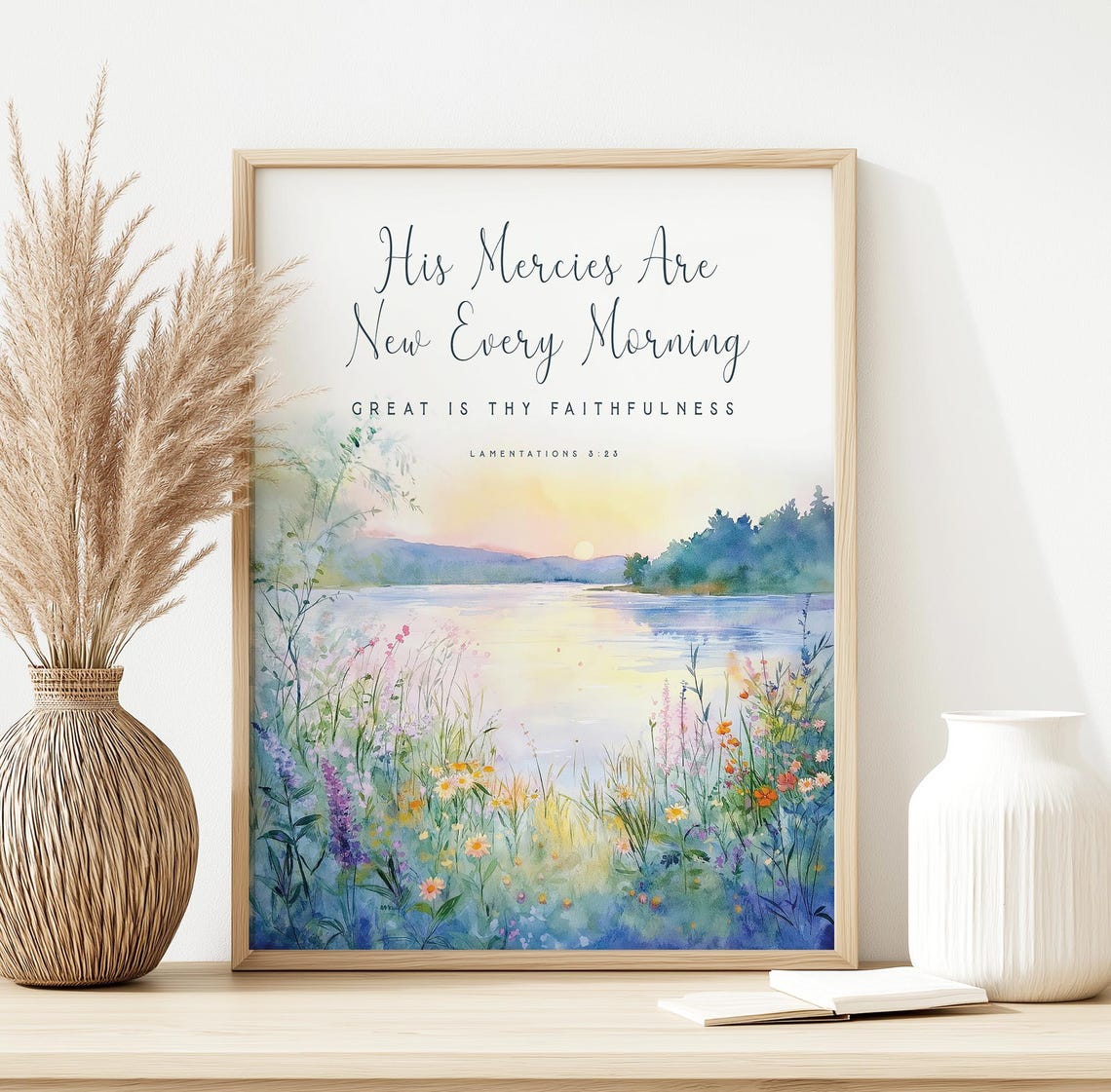 Lamentations 3:21-23 Watercolor Scripture Art Print - Image 2