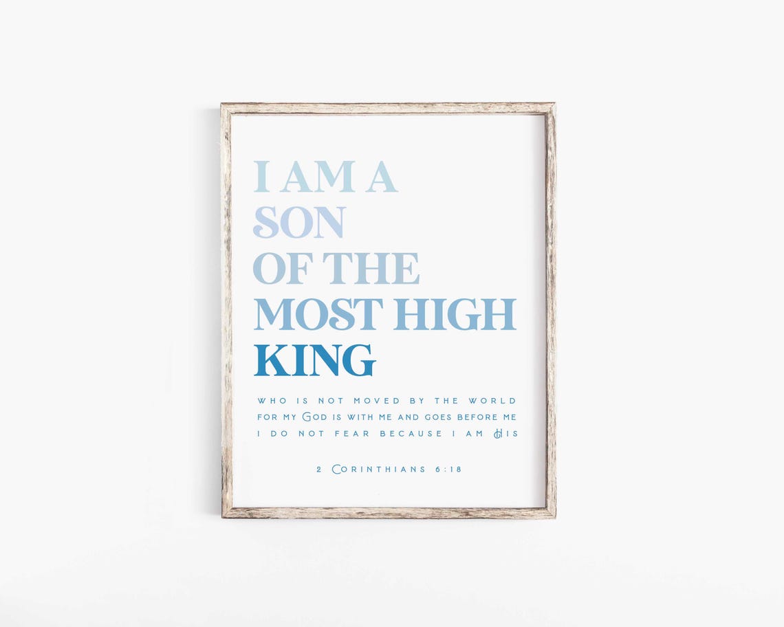 I Am The Son Of A King Scripture Wall Art Print - Image 2