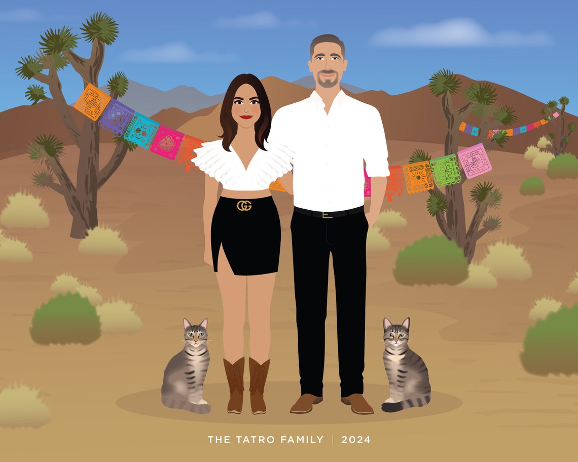 Family Portrait Custom People Drawing - Image 4