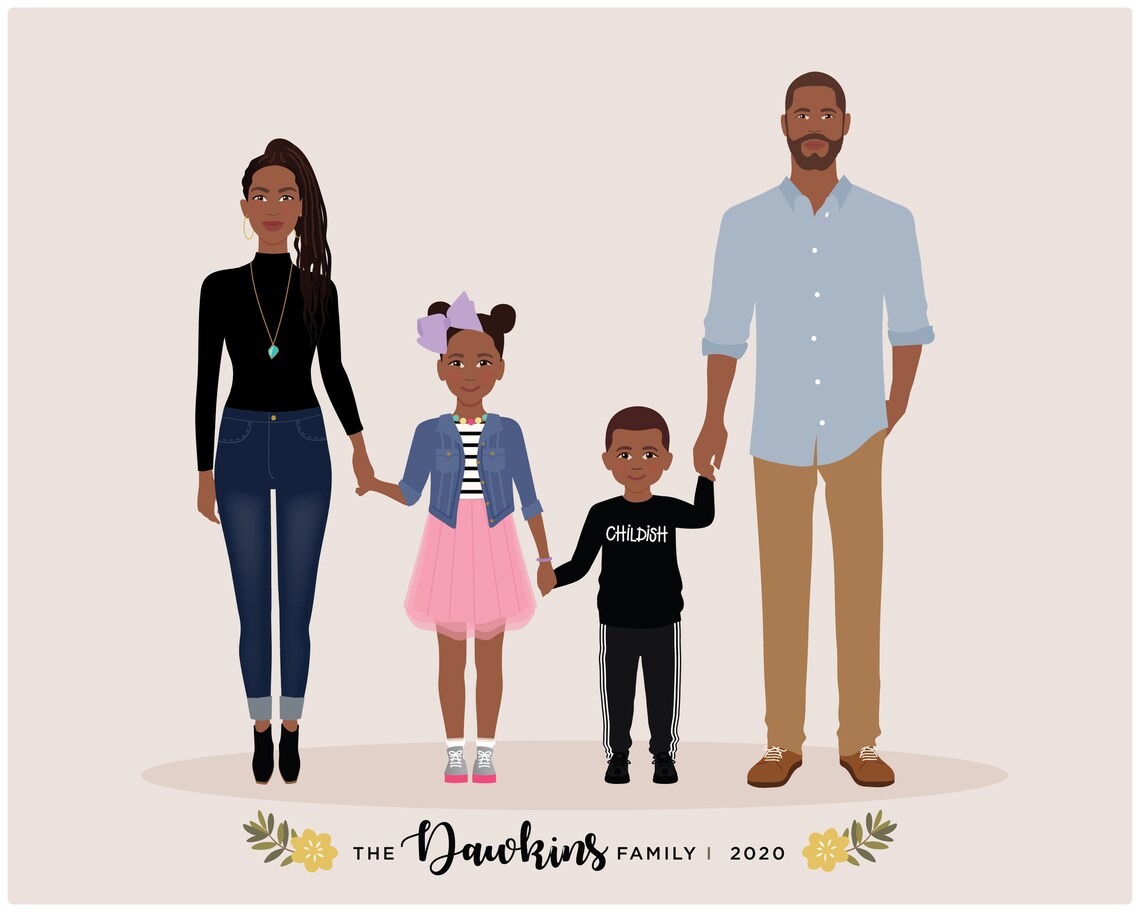 Custom Family Portrait, Personalized Family Art - Image 3