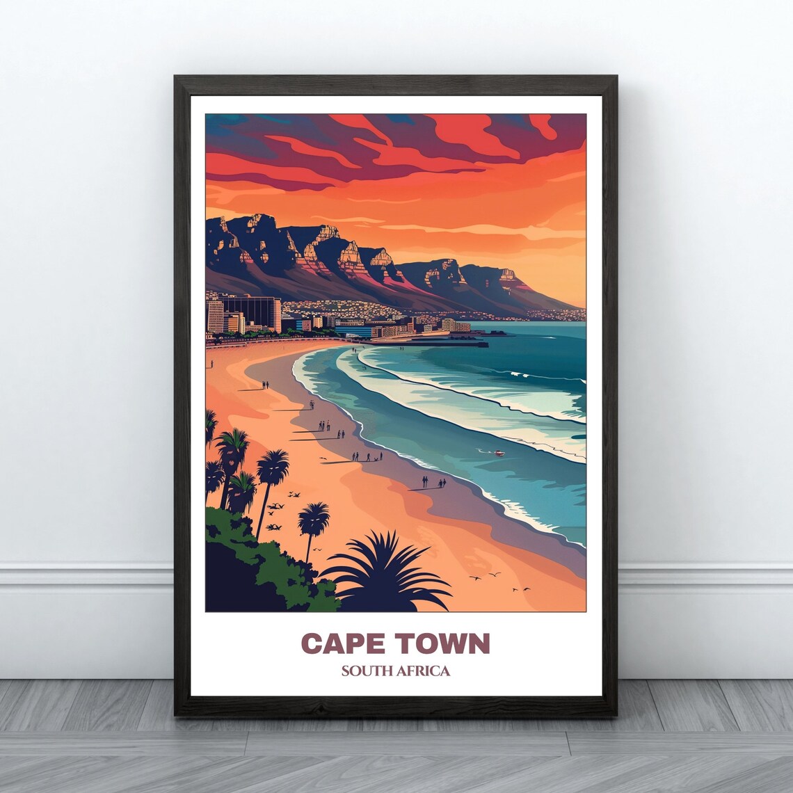 Cape Town Travel Poster South Africa Travel Poster Print Wall Art Cape Town Painting Home Decor Cape Town Trip