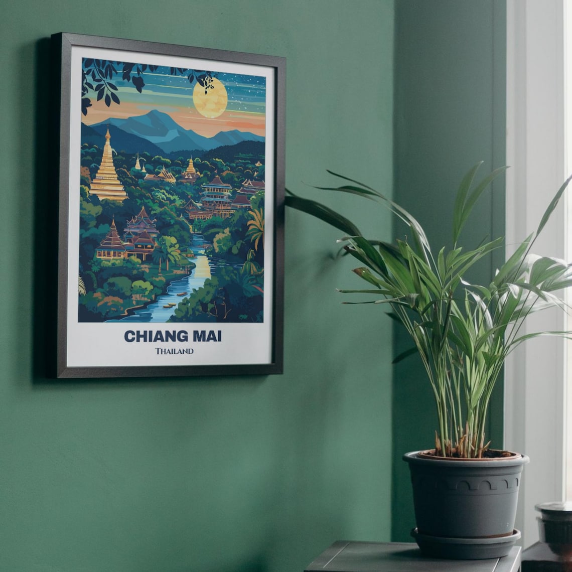 Chiang Mai Travel Poster, Thailand Painting Art Print - Image 5