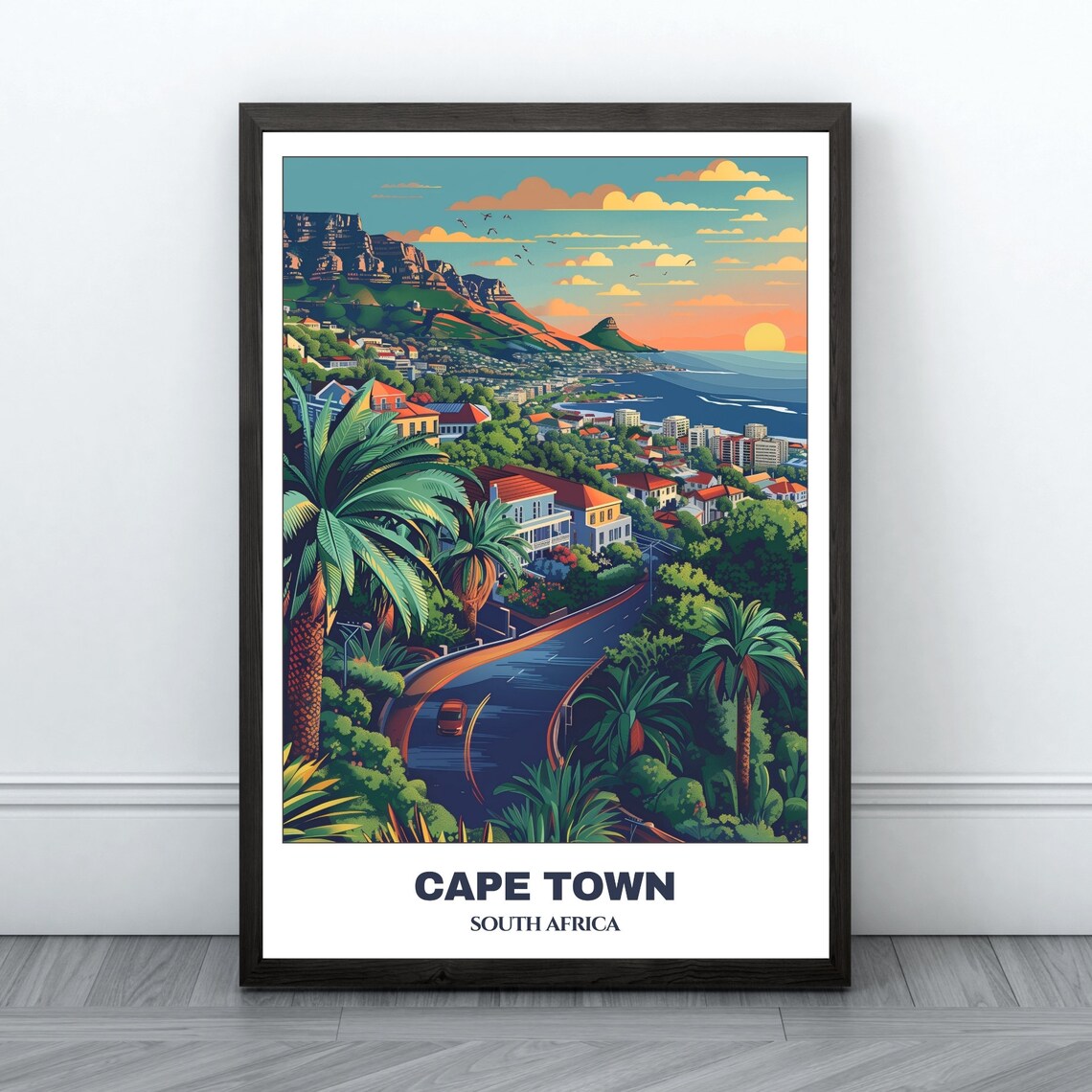 Cape Town Travel Poster, South Africa Wall Art Print