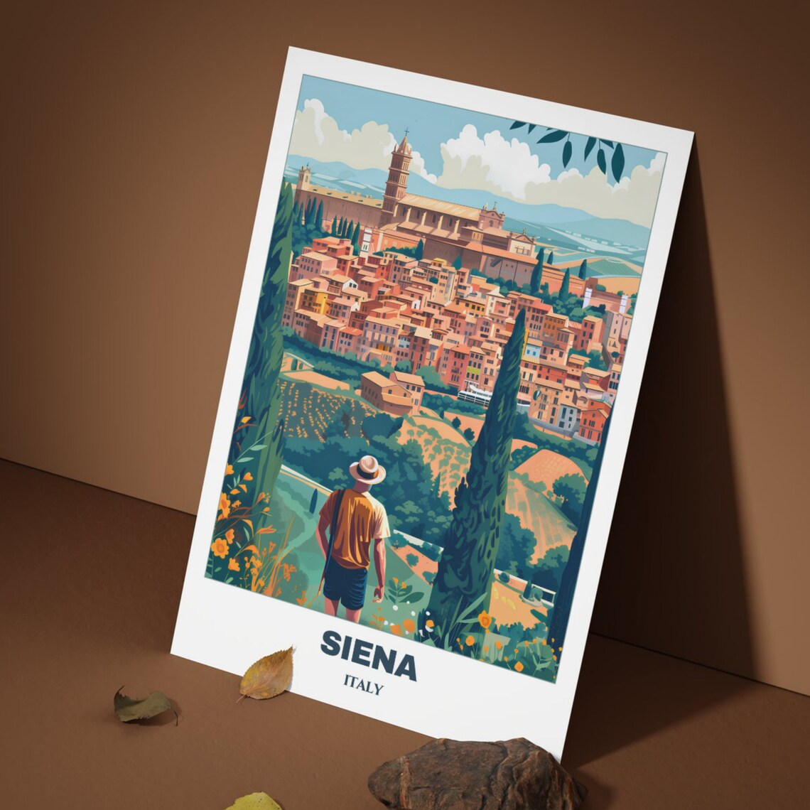 Siena Italy Duomo Cathedral Tuscan Hills Traveler Travel Poster - Image 4