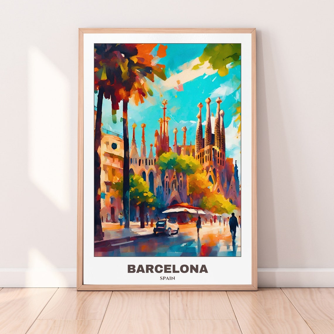 Barcelona Travel Poster Spaintravel Poster Oil Painting Cityscape Painting Travel Wall Art Home Decor Spain Trip - Image 3